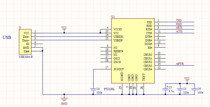 FT232RL USB Schematic FT232RL USB Schematic